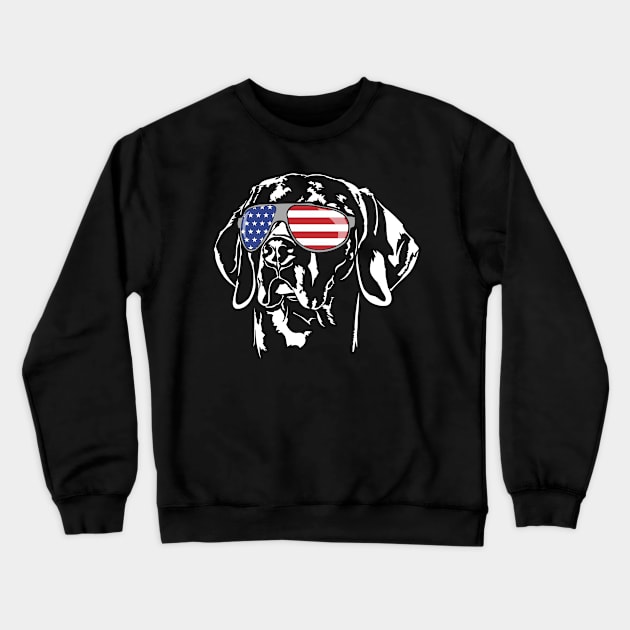 Proud Weimaraner American Flag sunglasses Crewneck Sweatshirt by wilsigns